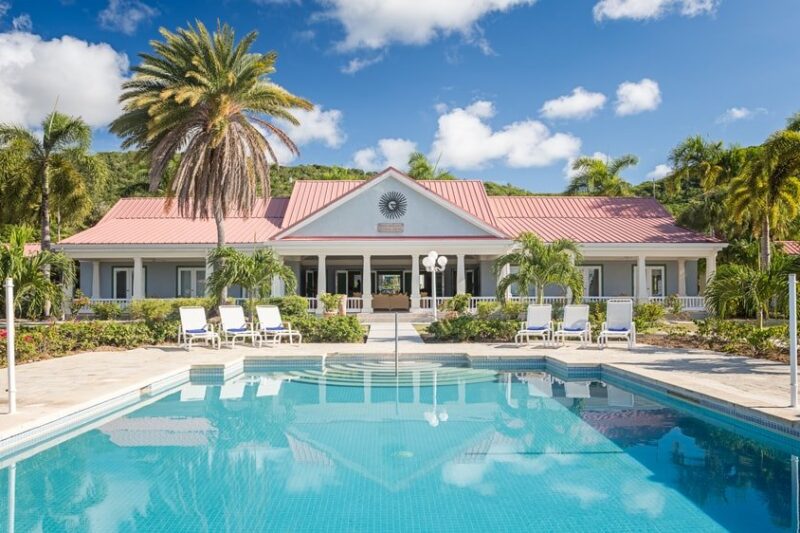 Pool and main building at Crossroads Centre Antigua