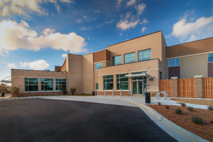 Entrance to the residential treatment building at Wilmington Treatment Center
