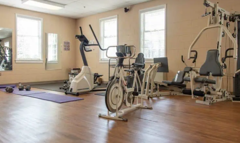 Exercise and activities room at Fellowship Hall in Greensboro, North Carolina