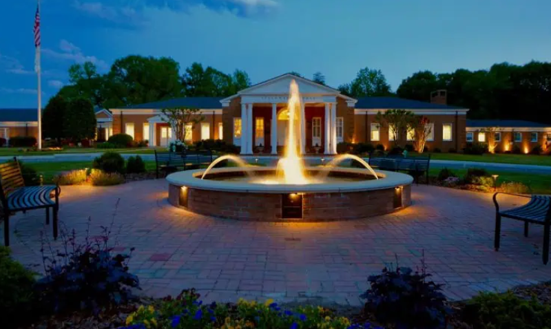 Main entrance at Fellowship Hall in Greensboro, North Carolina