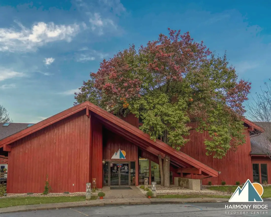 Distinctive architecture at the Harmony Ridge Recovery Center campus in West Virginia