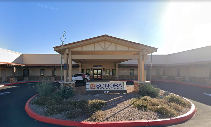 Main entrance to Sonora Behavioral Health Hospital in Tucson, Arizona