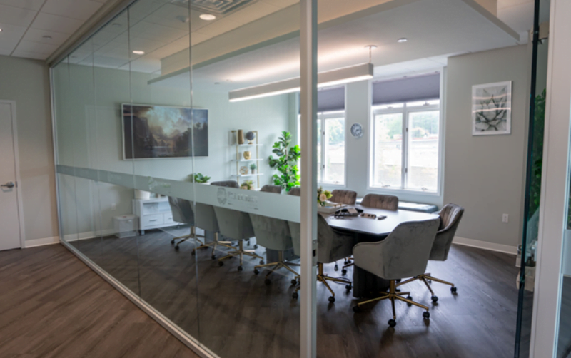Meeting room at BlueCrest Recovery Center in Woodland Park, New Jersey