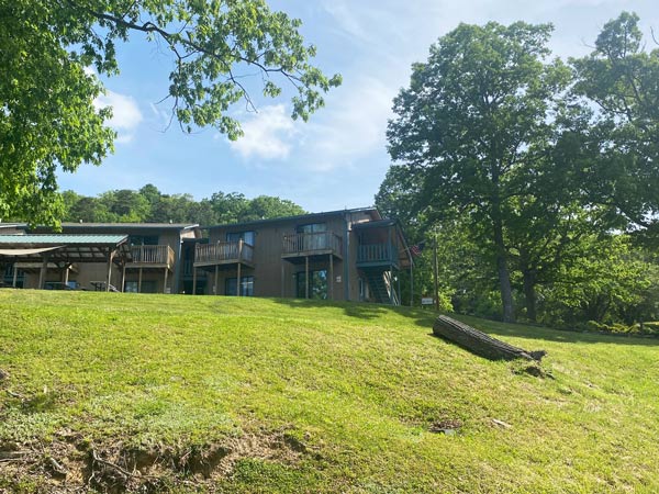 Client accommodation buildings at English Mountain Recovery in Tennessee