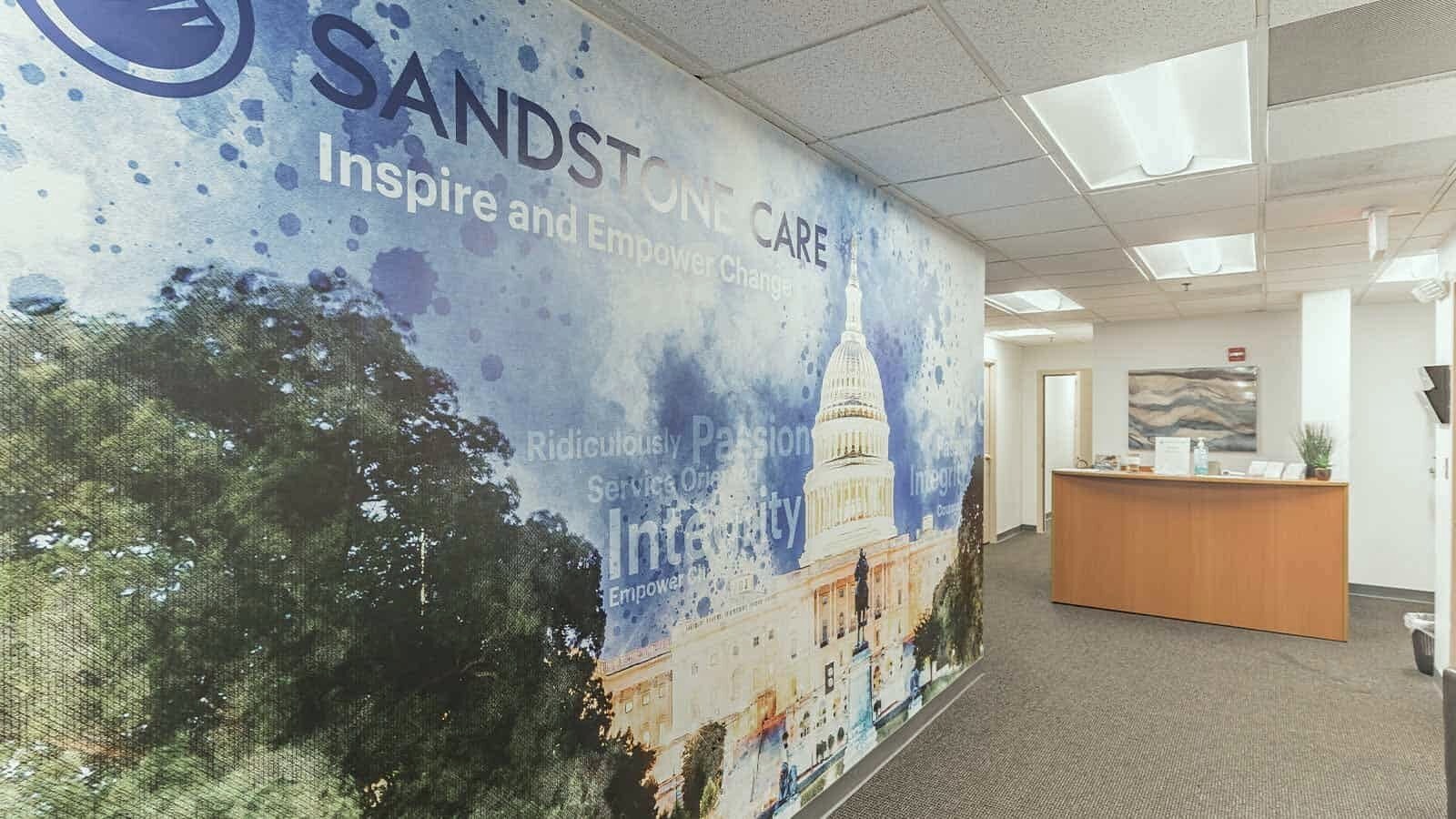 Capitol mural inside Sandstone Care’s Rockville outpatient center in Maryland