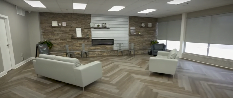 Lounge area at DreamLife Recovery in Donegal, Pennsylvania