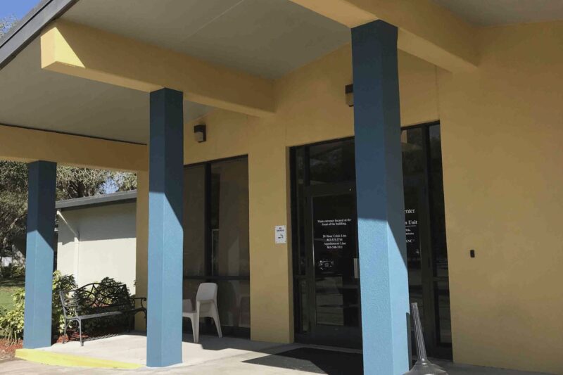 Side entrance of Peace River Center's Bartow Crisis Stabilization Unit in Florida