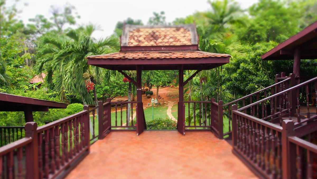 Terrace garden at Hope Rehab Thailand's Old Thai House