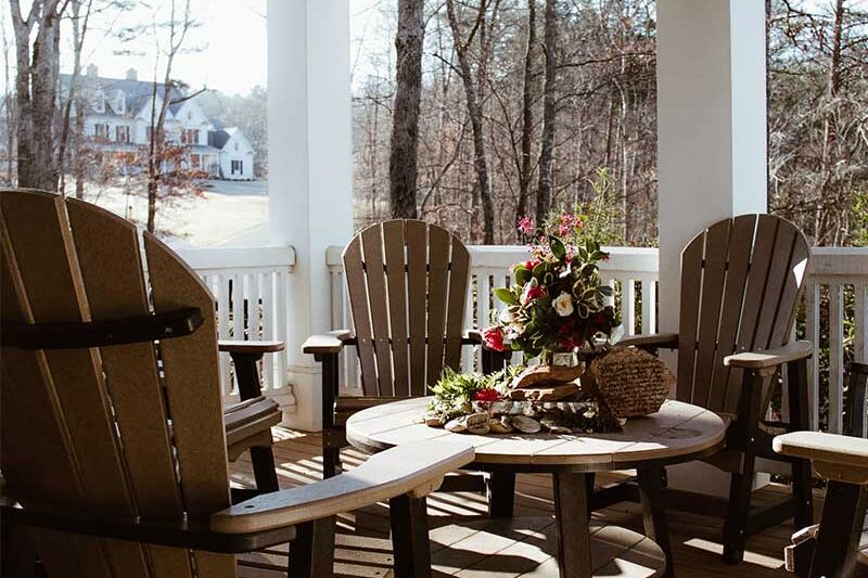 Outdoor seating at Blue Ridge Mountain Recovery Center