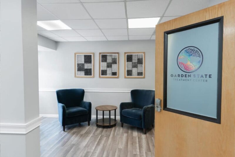 Open entrance door at Garden State Treatment Center in Sparta, New Jersey