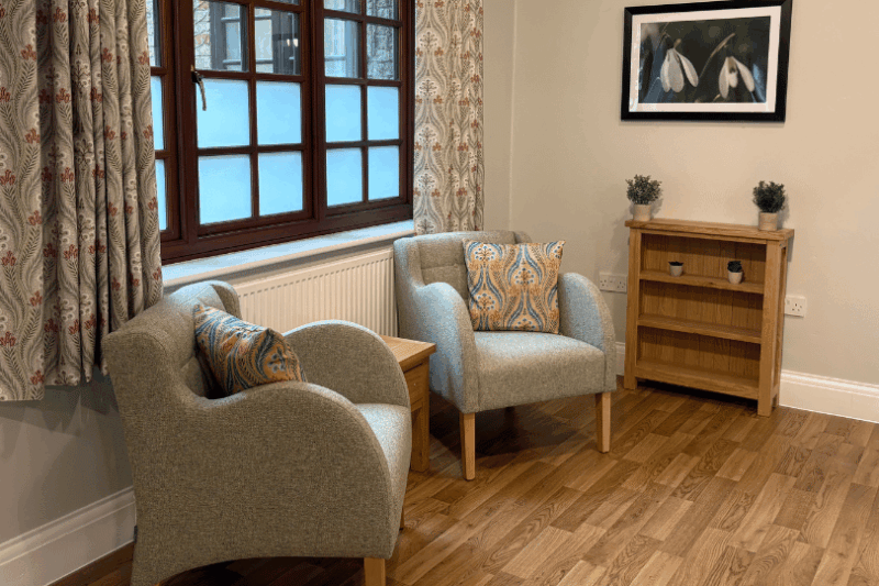 Quiet lounge at Priory Eden House residential addiction service in Mill Hill, London