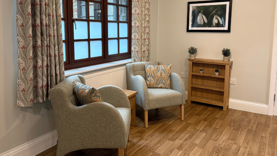 Quiet lounge at Priory Eden House residential addiction service in Mill Hill, London