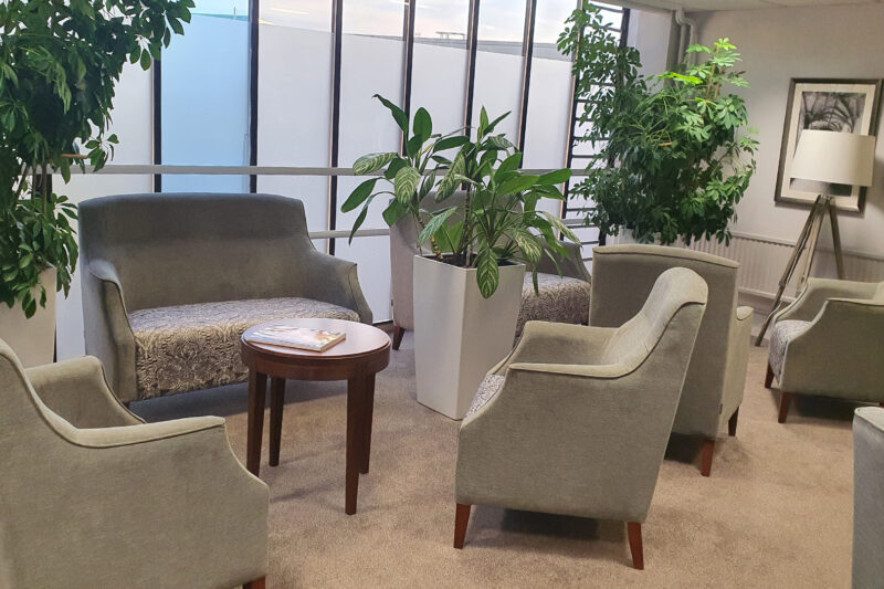 Communal seating at Priory Wellbeing Centre Oxford