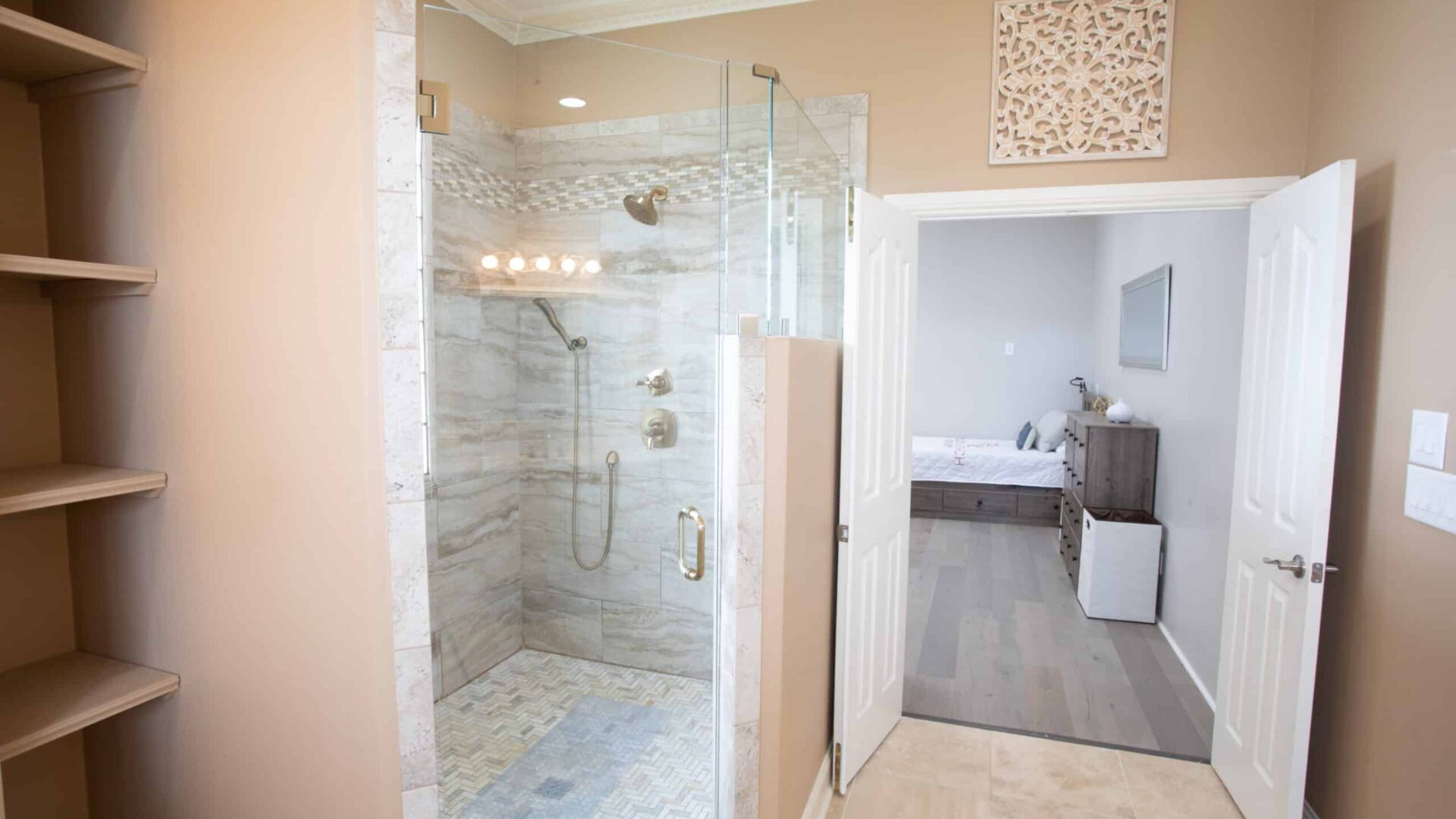 Private shower at Magnolia Ranch Recovery in Pulaski, Tennessee