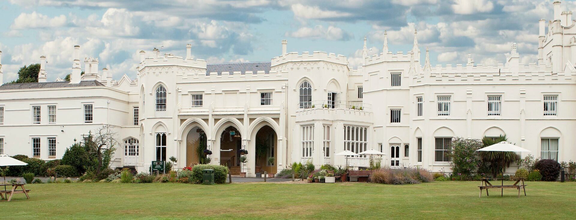 Main building and landscaped grounds at Priory Hospital Roehampton in London