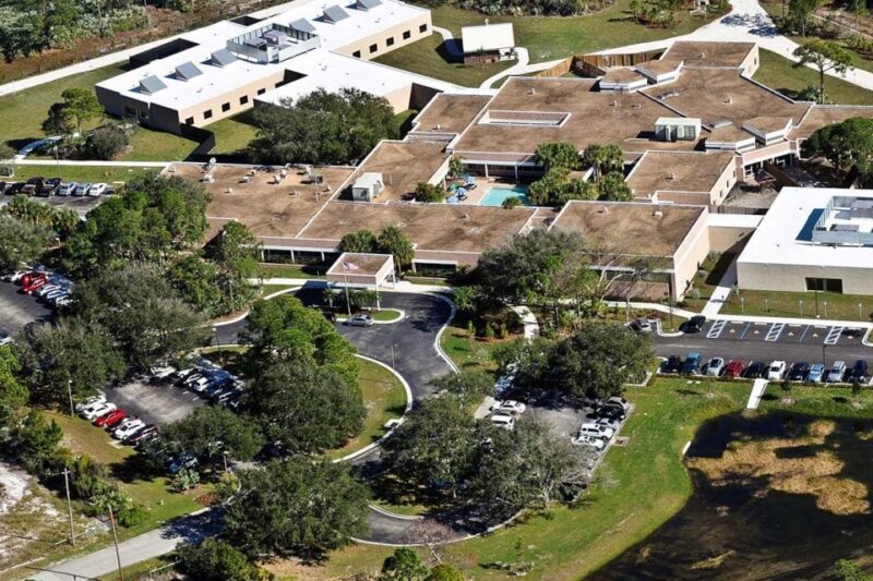 Aerial view of SandyPines Residential Treatment Center in Jupiter, Florida