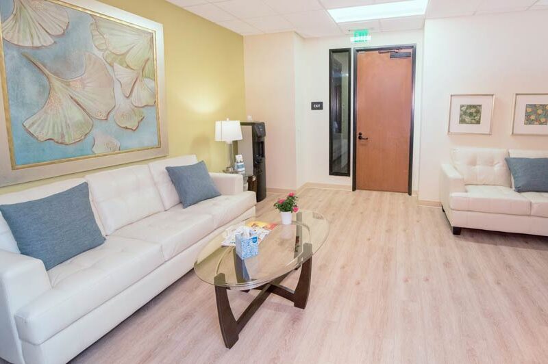 Reception room at True Life Center in San Diego