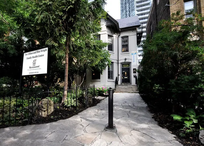 Exterior of Renascent’s Lilian and Don Wright Family Health Centre on Isabella Street in Toronto