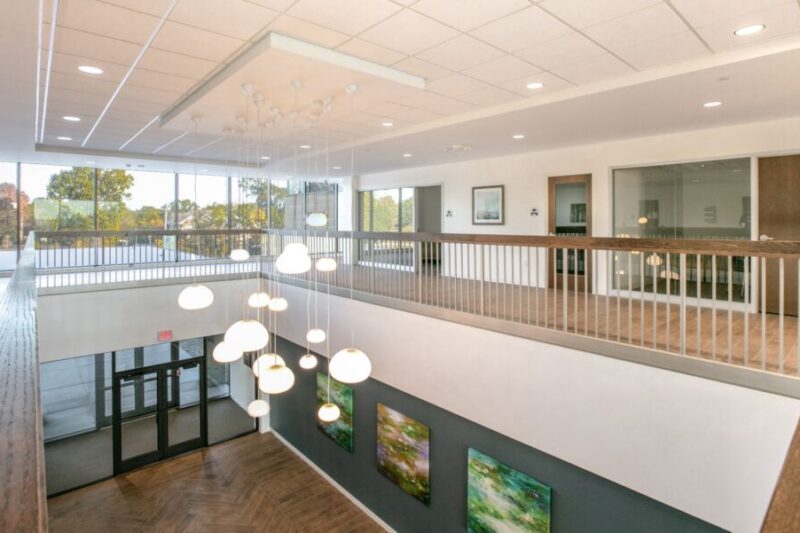 Interior landing at the Harris House treatment center in St. Charles, Missouri