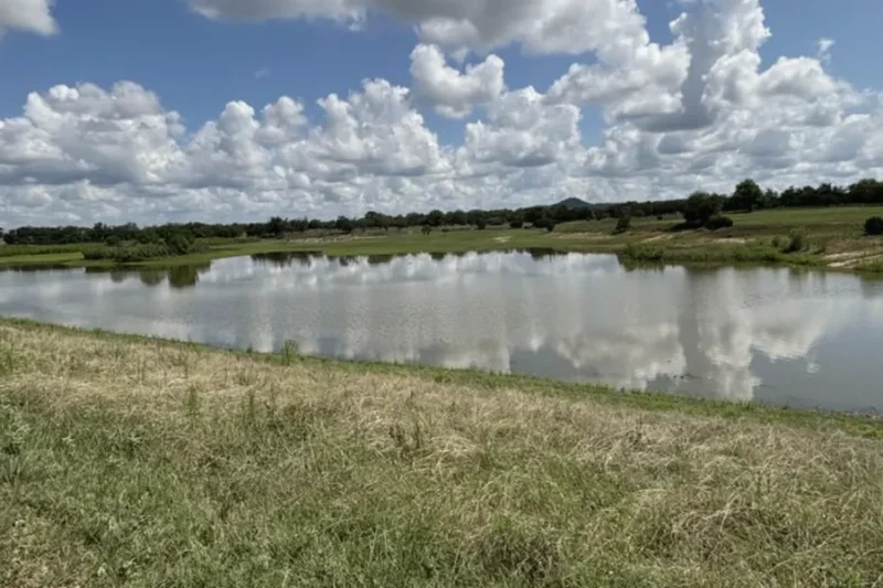 Lake at the Warriors Heart Texas campus in Bandera