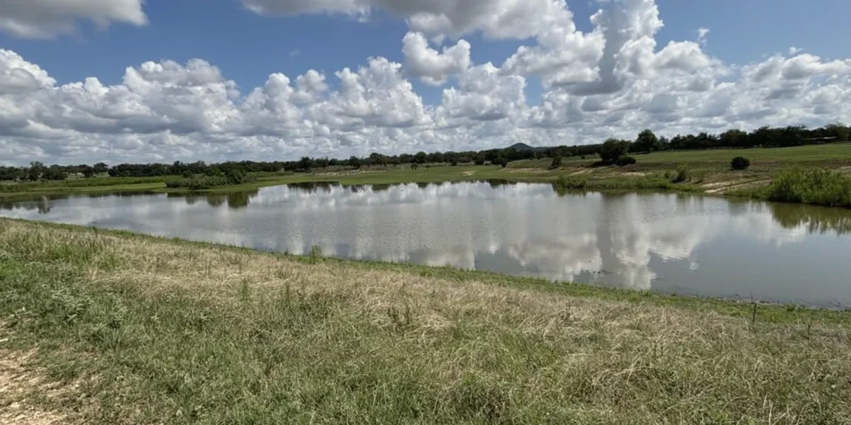 Lake at the Warriors Heart Texas campus in Bandera