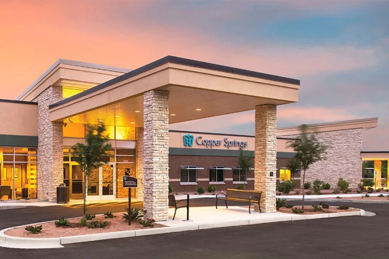 Hospital entrance at Copper Springs in Avondale, Arizona