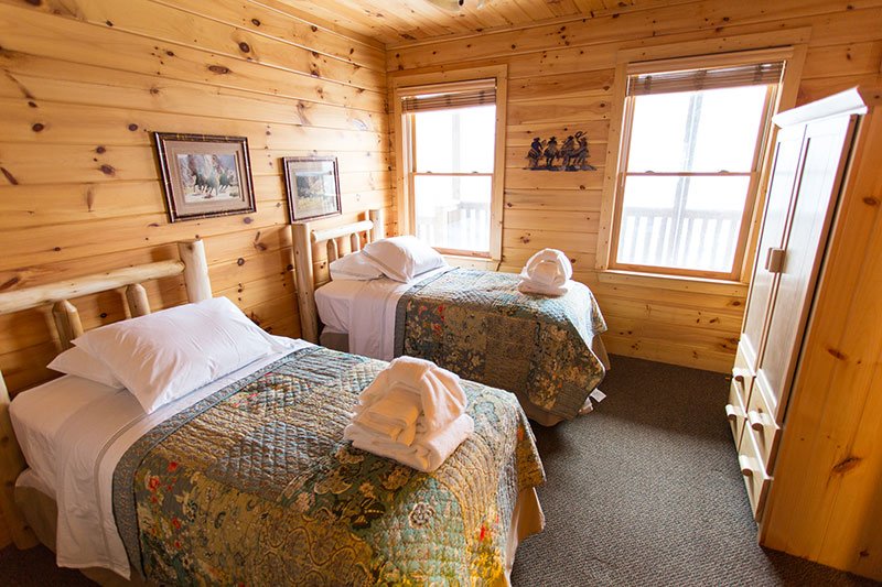 Residential bedroom at Black Bear Lodge in Sautee Nacoochee, Georgia
