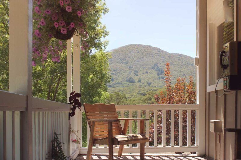 Balcony at Mountain Vista Farm in Glen Ellen, California