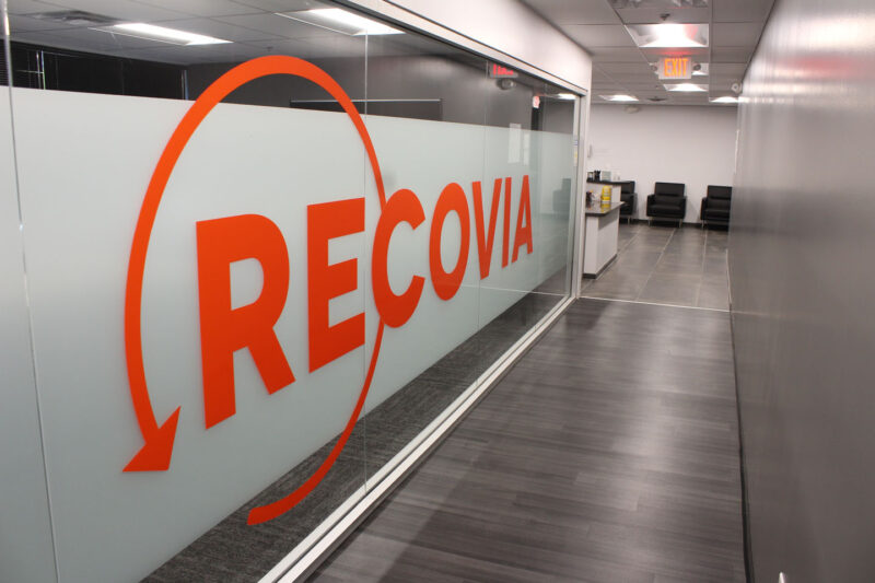 Branded entrance corridor at Recovia Mesa Baywood in Mesa, Arizona