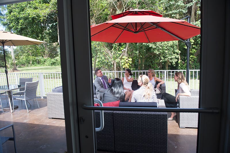 Outdoor patio at Serenity House Detox & Recovery in Jupiter, Florida