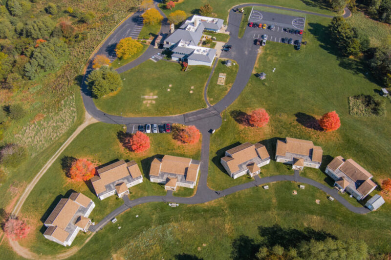 Aerial view of The Ranch Pennsylvania treatment campus