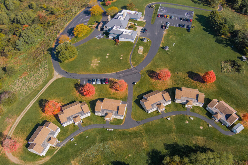 Aerial view of The Ranch Pennsylvania treatment campus