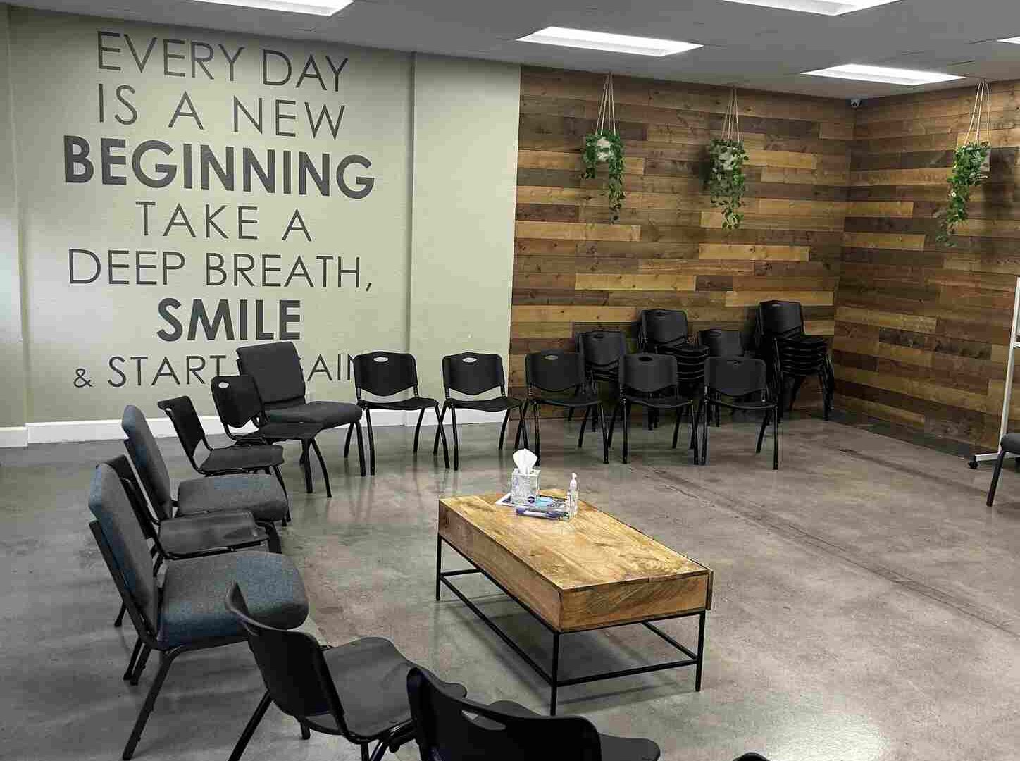 Group therapy room at AKUA Strong Long Beach outpatient center in Long Beach, California
