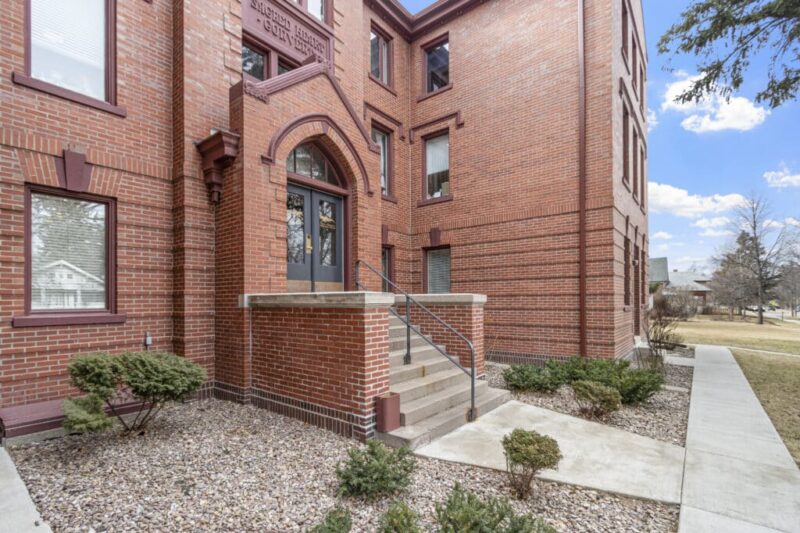 Historic brick treatment center exterior at Rocky Mountain Treatment Center in Great Falls, Montana