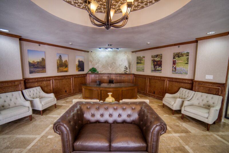 Reception desk at The Right Step Houston treatment center