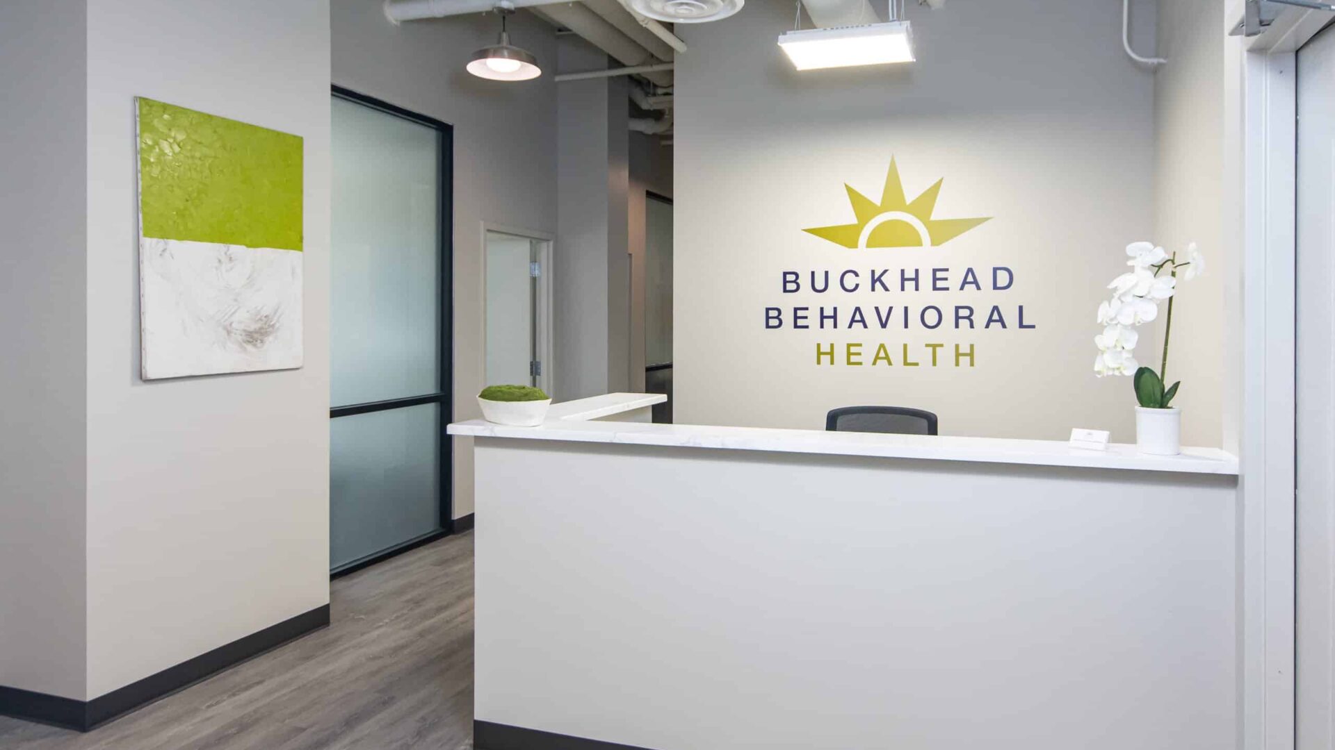 Reception area at Buckhead Behavioral Health in Atlanta