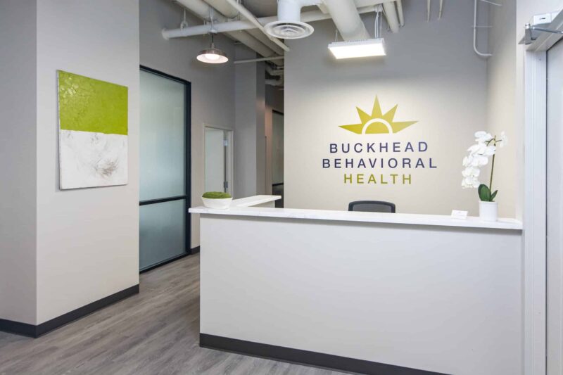 Reception area at Buckhead Behavioral Health in Atlanta