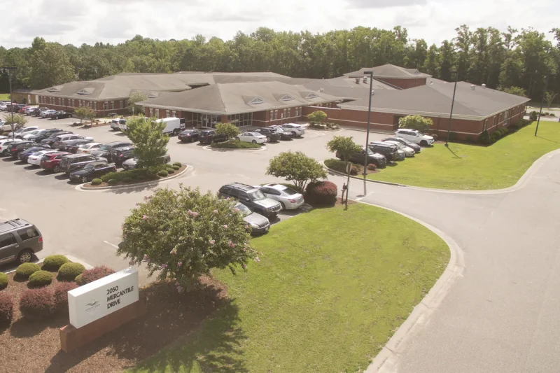 Carolina Dunes Behavioral Health entrance in Leland, North Carolina
