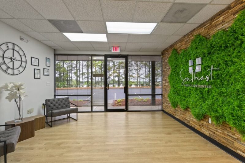 Reception area at Southeast Addiction Center in Peachtree Corners, Georgia