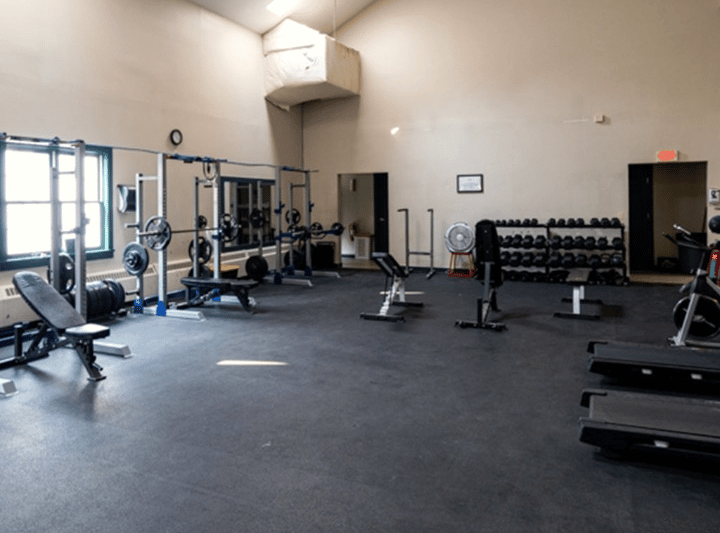 Fitness room at Swift River in Cummington, Massachusetts