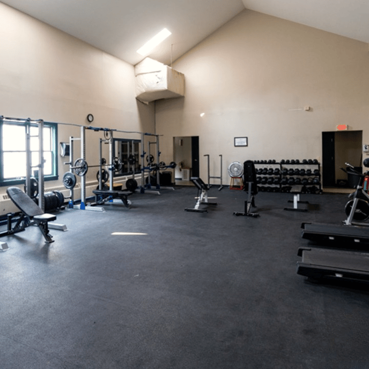 Fitness room at Swift River in Cummington, Massachusetts