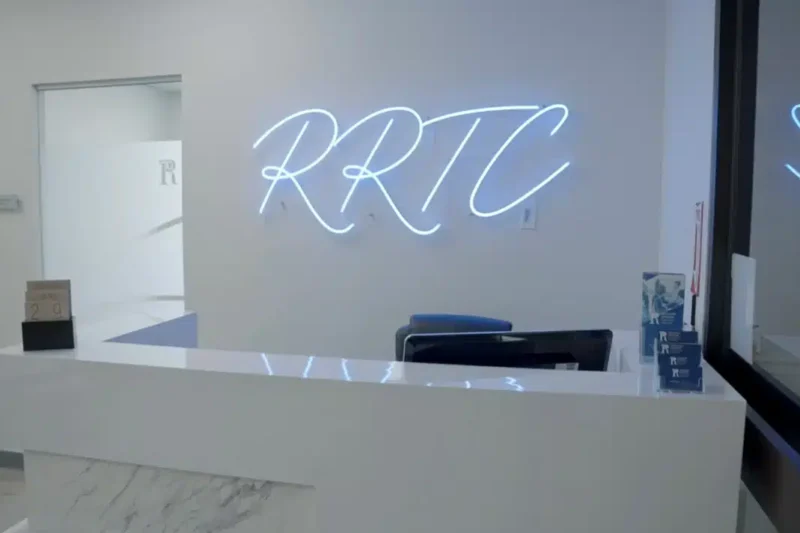 Reception desk at Rockland Recovery Treatment Center in Braintree, Massachusetts