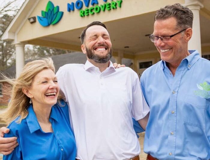 Patients outside Nova Vital Recovery in Ruston, Louisiana