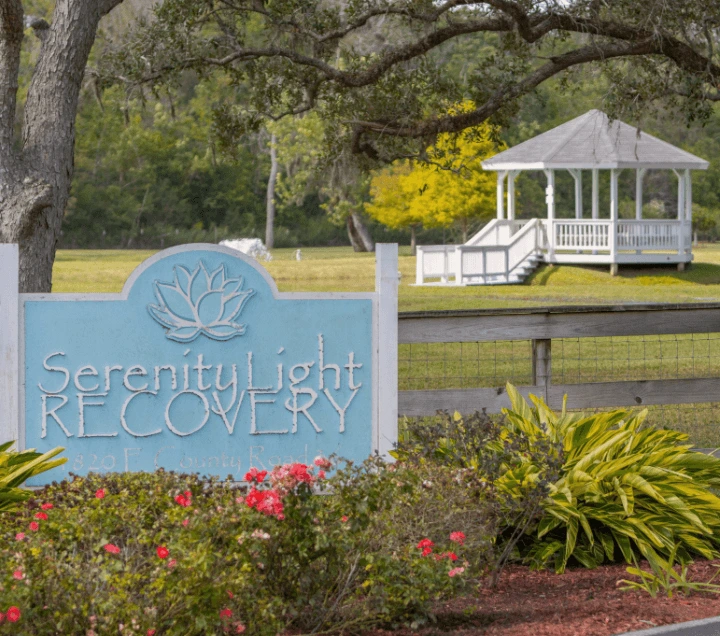 Serenity Light Recovery treatment center sign in Angleton, Texas