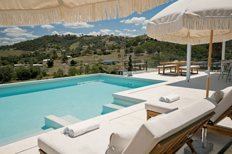 Pool and mountain view at The Estate residence of The Banyans