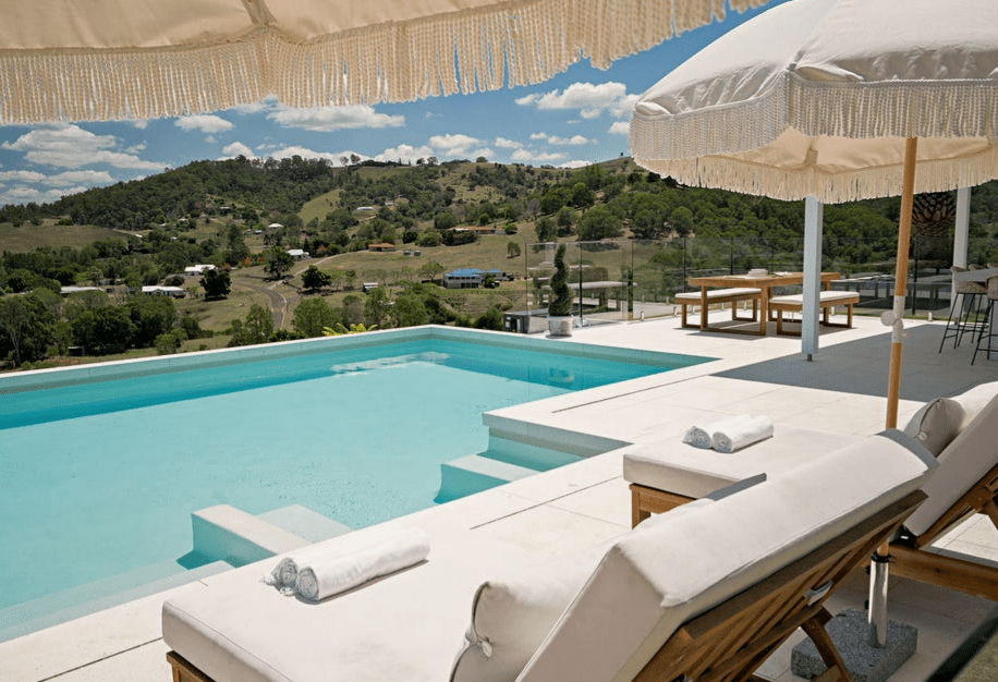 Pool and mountain view at The Estate residence of The Banyans