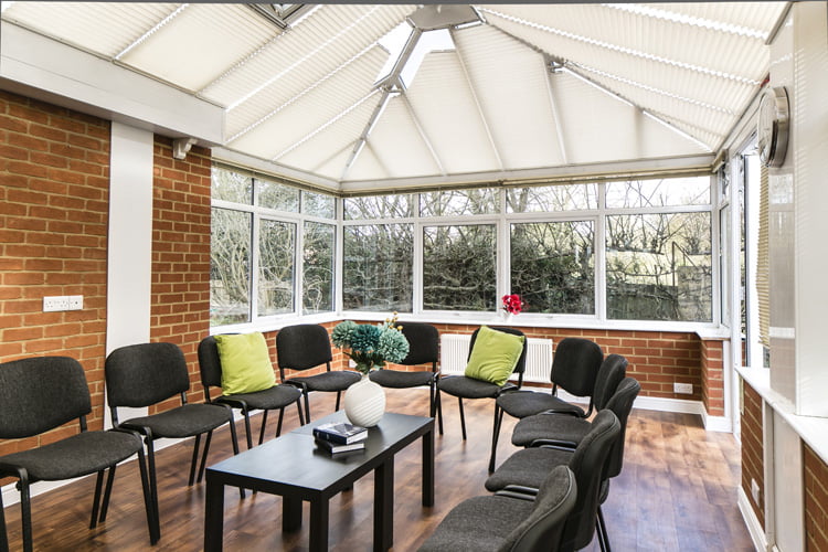 Conservatory group room at UKAT’s Primrose Lodge treatment centre
