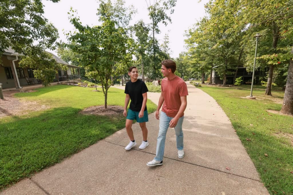 Walkway and residential buildings at ARCH Academy's Harpeth Campus in Tennessee