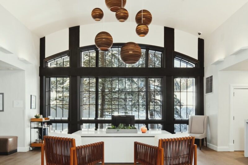 Reception area at All Points North Lodge in Edwards, Colorado