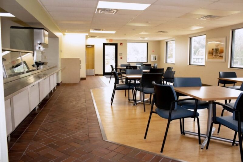 Dining area at Anabranch Recovery Center in Terre Haute, Indiana